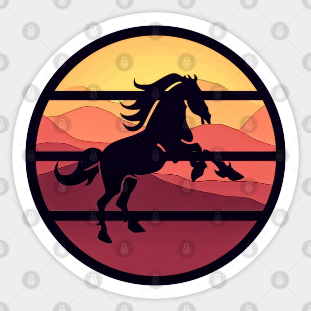 Wild Horse Sunset Sticker by CANJ72